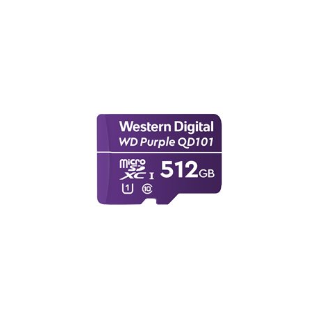 WD Purple SC QD101 WDD512G1P0C - Flash memory card - 512 GB - UHS-I U1 / Class10 - microSDXC UHS-I - purple - 0