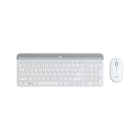 Logitech Slim Wireless Combo MK470 - Keyboard and mouse set - wireless - 2.4 GHz - US International - off-white - 0