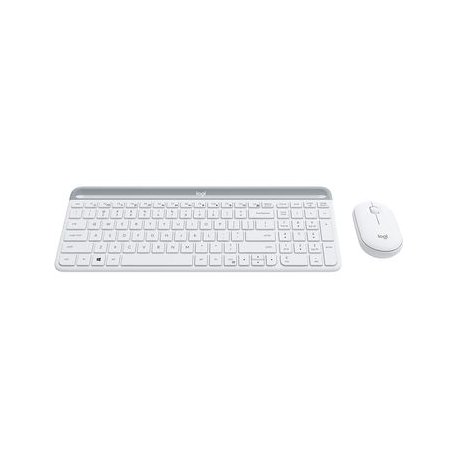Logitech Slim Wireless Combo MK470 - Keyboard and mouse set - wireless - 2.4 GHz - US International - off-white - 4