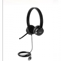 Lenovo 100 - Headset - on-ear - wired - USB - black - for ThinkCentre M80t Gen 3; ThinkCentre neo 50; ThinkPad T14s Gen 3; V50t Gen 2-13
