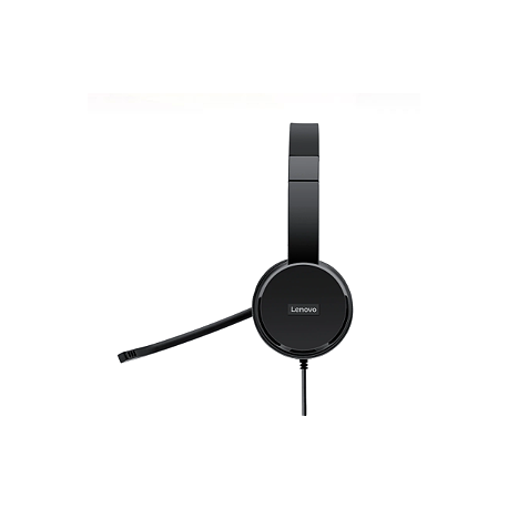 Lenovo 100 - Headset - on-ear - wired - USB - black - for ThinkCentre M80t Gen 3; ThinkCentre neo 50; ThinkPad T14s Gen 3; V50t Gen 2-13 - 2