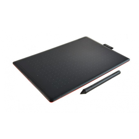 One by Wacom Medium - Digitiser - right and left-handed - 21.6 x 13.5 cm - electromagnetic - wired - USB - black, red - 3