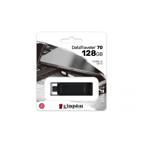 Kingston DataTraveler 70 - USB flash drive - 128 GB - USB-C 3.2 Gen 1 - 2