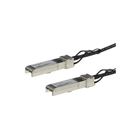 StarTech.com MSA Uncoded Compatible 2m 10G SFP+ to SFP+ Direct Attach Breakout Cable Twinax, 10 GbE SFP+ Copper DAC 10 Gbps Low Power Passive Transceiver Module DAC, 10GE Breakout Cable - Lifetime Warranty (SFP10GPC2M) - 10GBase direct attach cable - SFP+ latched to SFP+ latched - 2 m - twinaxial - SFF-8431 / SFF-8432 - passive - black - 1