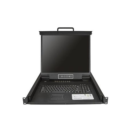 StarTech.com 16 Port Rackmount KVM Console with 6ft Cables, Integrated KVM Switch with 19" LCD Monitor, Fully Featured 1U LCD KVM Drawer- OSD KVM, Durable 50,000 MTBF, USB + VGA Support - 19in. LCD KVM Console (RKCONS1916K) - KVM console with KVM switch - 16 ports - PS / 2, USB - US - 19" - rack-mountable - 1280 x 1024 - 250 cd / m² - 1000:1 - VGA - black - 1U - 2