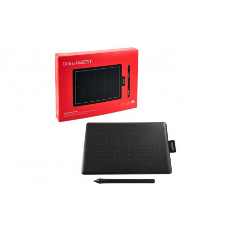 One by Wacom Small - Digitiser - right and left-handed - 15.2 x 9.5 cm - electromagnetic - wired - USB - black, red - 1