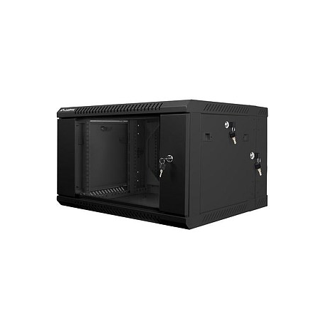 Lanberg - Rack cabinet - wall mountable - black, RAL 9004 - 6U - 19" - 1