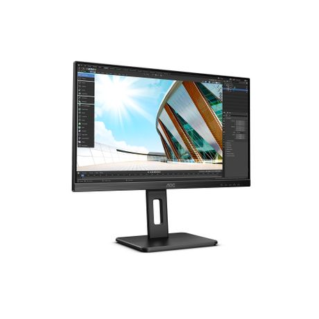 AOC Q24P2Q - LED monitor - 23.8" - 2560 x 1440 1440p (Quad HD) @ 75 Hz - IPS - 250 cd/m² - 1000:1 - 4 ms - HDMI, VGA, DisplayPort - speakers - black - 18