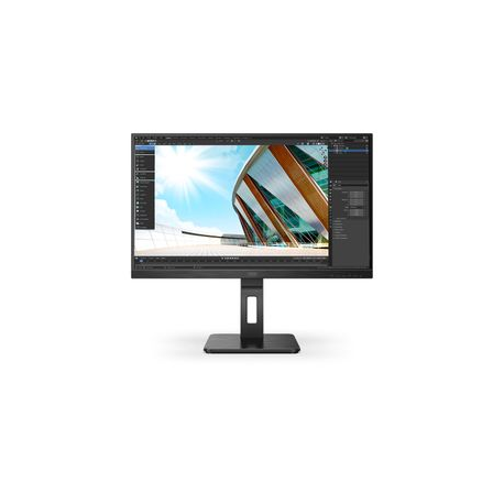 AOC 27P2Q - LED monitor - 27" - 1920 x 1080 Full HD (1080p) @ 75 Hz - IPS - 250 cd / m² - 1000:1 - 4 ms - HDMI, DVI, DisplayPort, VGA - speakers - black - 3