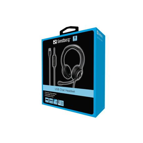 Sandberg USB Chat Headset - Headset - on-ear - wired - USB-A - 5