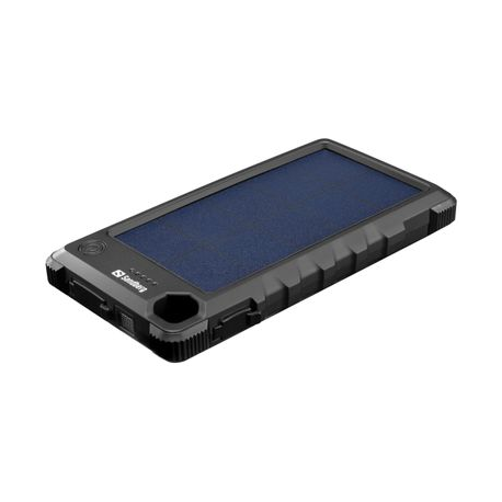 Sandberg Outdoor Solar Powerbank 10000 - Solar power bank - 10000 mAh - 37 Wh - 3 A (USB, USB-C) - on cable: Micro-USB, USB-C - 0