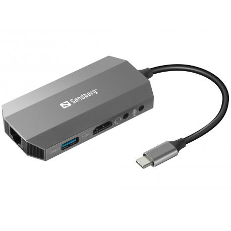 Sandberg USB-C 6-in1 Travel Dock - Docking station - USB-C - HDMI - GigE - 4