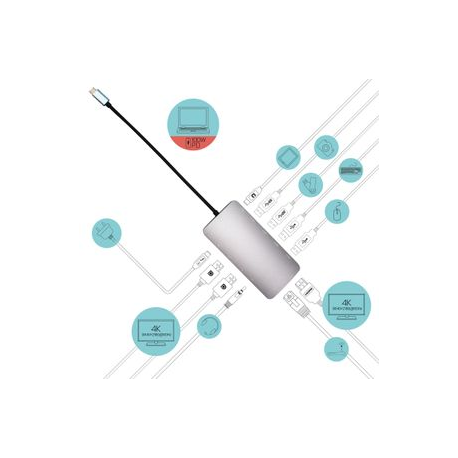 i-Tec USB-C Metal Nano 3x Display Docking Station + Power Delivery 100 W - Docking station - USB-C / Thunderbolt 3 - HDMI, 2 x DP - GigE - 2