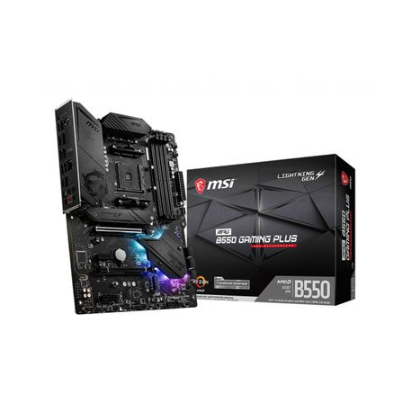 MSI MPG B550 GAMING PLUS - Motherboard - ATX - Socket AM4 - AMD B550 Chipset - USB-C Gen2, USB-C Gen1, USB 3.2 Gen 1, USB 3.2 Gen 2 - Gigabit LAN - onboard graphics (CPU required) - HD Audio (8-channel) - 0