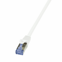 LogiLink PrimeLine - Patch cable - RJ-45 (M) to RJ-45 (M) - 25 cm - SFTP, PiMF - CAT 7 - halogen-free, molded, snagless - white