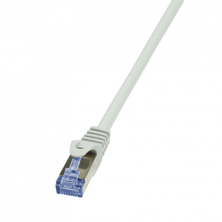LogiLink PrimeLine - Patch cable - RJ-45 (M) to RJ-45 (M) - 25 cm - SFTP, PiMF - CAT 7 - halogen-free, molded, snagless - grey - 1