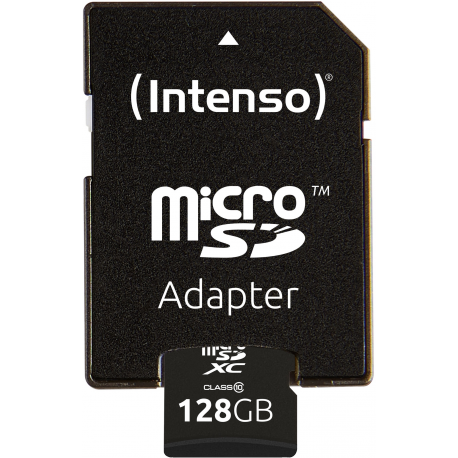Intenso - Flash memory card (microSDXC to SD adapter included) - 128 GB - Class 10 - microSDXC - 2