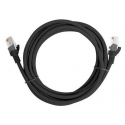 Lanberg - Patch cable - RJ-45 (M) to RJ-45 (M) - 10 m - UTP - CAT 5e - stranded - black, RAL 9004