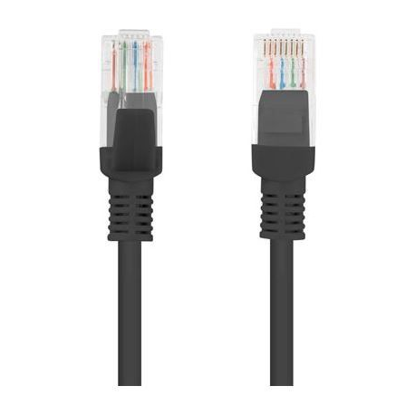 Lanberg - Patch cable - RJ-45 (M) to RJ-45 (M) - 1 m - 5.4 mm - UTP - CAT 6 - molded, snagless, stranded - black, RAL 9004 - 0