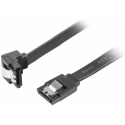 Lanberg - SATA cable - Serial ATA 150 / 300 / 600 - SATA (F) angled, latched to SATA (F) straight, latched - 50 cm - black