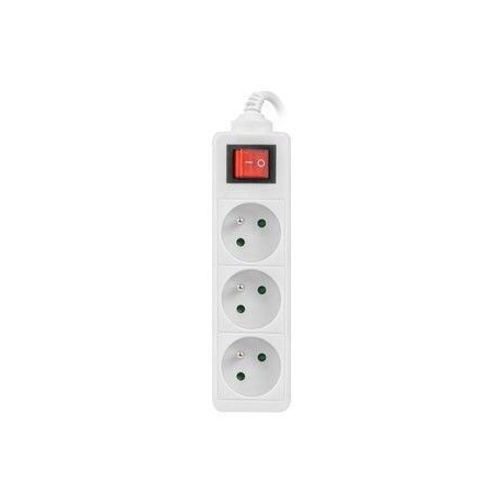 Lanberg - Power strip - input: CEE 7 / 7 - output connectors: 3 (CEE 7 / 5) - 1.5 m cord - white - 1