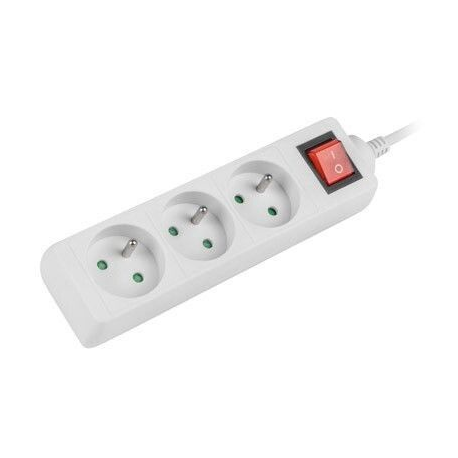 Lanberg - Power strip - input: CEE 7 / 7 - output connectors: 3 (CEE 7 / 5) - 1.5 m cord - white - 2