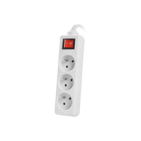 Lanberg - Power strip - input: CEE 7 / 7 - output connectors: 3 (CEE 7 / 5) - 1.5 m cord - white - 3