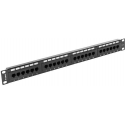 Lanberg PPU6-1024-B - Patch panel - rack mountable - RJ-45 X 24 - black, RAL 9004 - 1U - 19"