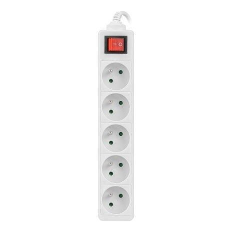 Lanberg - Power strip - input: CEE 7 / 7 - output connectors: 5 (CEE 7 / 5) - 3 m - white - 1