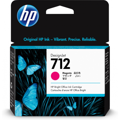 HP 712 - 29 ml - magenta - original - DesignJet - ink cartridge - for DesignJet Studio, T210, T230, T250, T630, T650 - 0