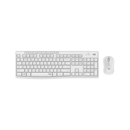 Logitech MK295 Silent - Keyboard and mouse set - wireless - 2.4 GHz - Pan Nordic - off white - 5