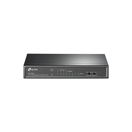TP-Link TL-SF1008LP - V1 - switch - unmanaged - 8 x 10/100 (4 PoE) - desktop, wall-mountable - PoE (41 W) - 0