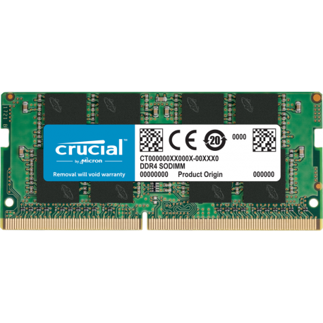 Crucial - DDR4 - module - 8 GB - SO-DIMM 260-pin - 3200 MHz / PC4-25600 - CL22 - 1.2 V - unbuffered - non-ECC - 2