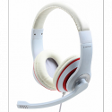 Gembird MHS-03-WTRD - Headset - full size - wired - 3.5 mm jack - white, red ring