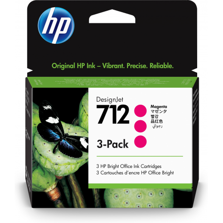 HP 712 - 3-pack - 29 ml - magenta - original - DesignJet - ink cartridge - 2