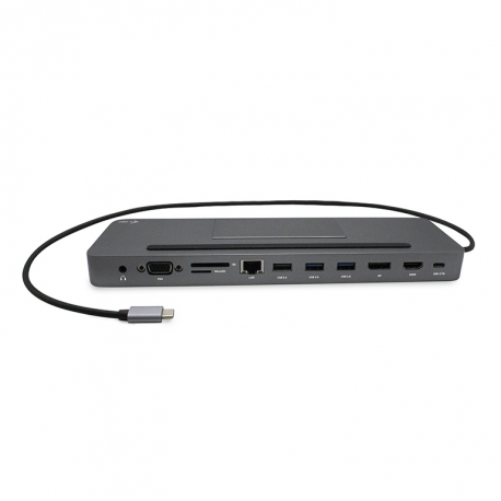 i-Tec USB-C Metal Ergonomic 4K 3x Display Docking Station + Power Delivery - Docking station - USB-C / Thunderbolt 3 - VGA, HDMI, DP - GigE - 2