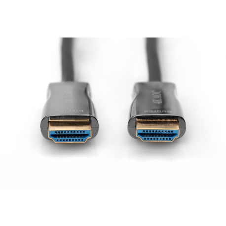 DIGITUS - Premium High Speed HDMI with Ethernet cable - HDMI male to HDMI male - 20 m - double shielded - black - 4K support, hybrid active optical cable - 2