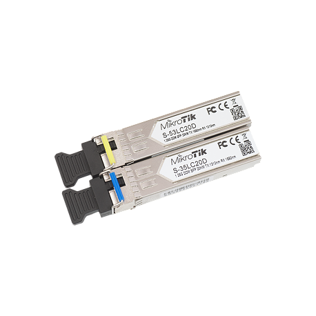 MikroTik S-3553LC20D - Kit - SFP (mini-GBIC) transceiver module - LC single-mode - up to 20 km - 2