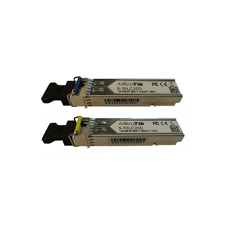 MikroTik S-3553LC20D - Kit - SFP (mini-GBIC) transceiver module - LC single-mode - up to 20 km - 3