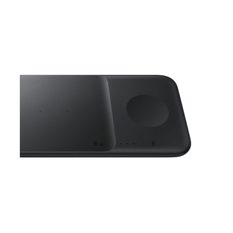 Samsung Wireless Charger Trio EP-P6300 - Wireless charging pad + AC power adapter - Fast Charge - black - for Galaxy Buds Live, Buds+, Note20, S20, S20 5G, S20+ 5G, Watch 3, Z Flip 5G, Z Fold2 5G - 5