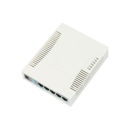 MikroTik RB260GS - Switch - Managed - 1 x 10 / 100 / 1000 (PoE) + 4 x 10 / 100 / 1000 + 1 x SFP - desktop - 0