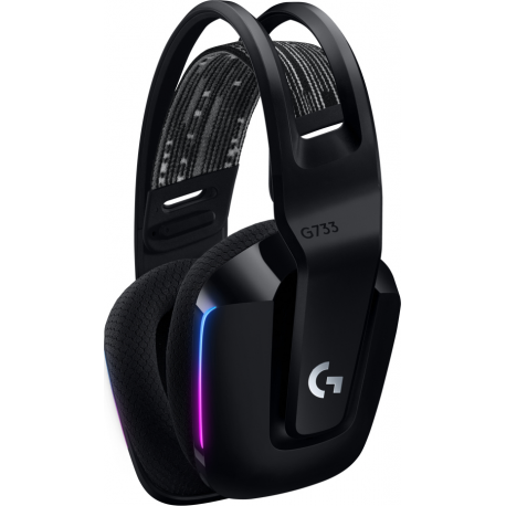 Logitech G G733 LIGHTSPEED Wireless RGB Gaming Headset - Headset - full size - 2.4 GHz - wireless - black - 3