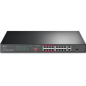 TP-Link JetStream TL-SL1218P - V1 - switch - unmanaged - 16 x 10/100 (PoE+) + 2 x 10/100/1000 + 1 x combo Gigabit SFP - rack-mountable - PoE+ (150 W)