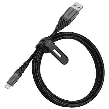 OtterBox Premium - Lightning cable - USB male to Lightning male - 2 m - dark ash black - for Apple iPad / iPhone / iPod (Lightning) - 1