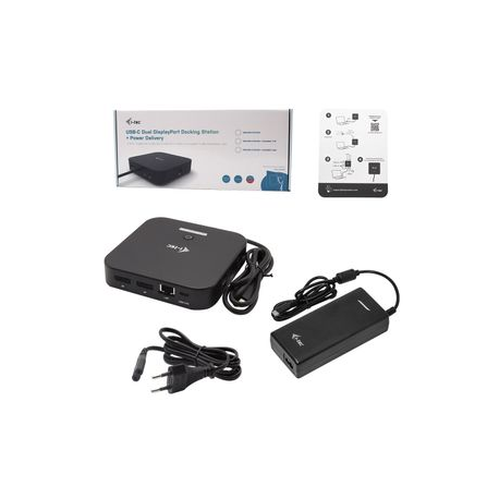 i-Tec USB-C Dual Display Docking Station with Power Delivery - Docking station - USB-C / Thunderbolt 3 - 2 x DP - GigE - 1