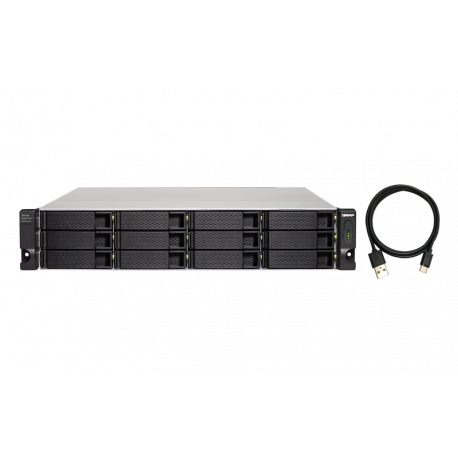 QNAP TL-R1200C-RP - Hard drive array - 12 bays (SATA-600) - USB 3.2 Gen 2 (external) - rack-mountable - 2U - 0