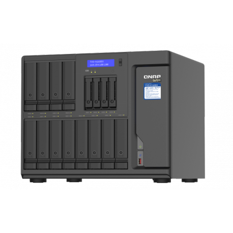 QNAP TVS-H1688X - NAS server - 16 bays - SATA 6Gb / s - RAID 0, 1, 5, 6, 10, 50, JBOD, 5 hot spare, 6 hot spare, 60, 10 hot spare, RAID TP - RAM 32 GB - Gigabit Ethernet  /  2.5 Gigabit Ethernet  /  10 Gigabit Ethernet - iSCSI support - 2