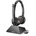 Poly Savi 8220 Microsoft - UC Series - headset system - on-ear - DECT 6.0 - wireless - active noise cancelling - Certified for Microsoft Teams