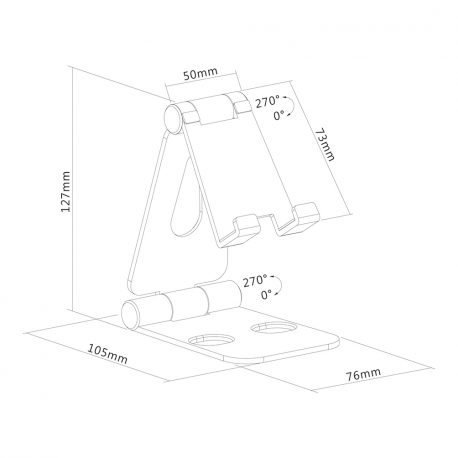 Neomounts by Newstar DS10-160SL1 - Stand for mobile phone - up to 7" - silver - 9
