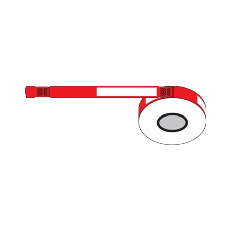 Zebra Z-Band UltraSoft - Adhesive - white, red - 25 x 279 mm 1050 pcs. (6 roll(s) x 175) adult wristbands - for Zebra HC100, HC100 Patient I.D. Solution - 0